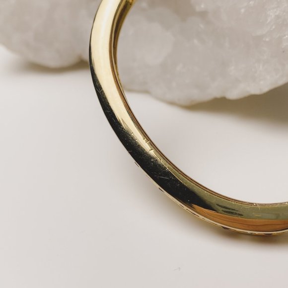 Red Clear Rhinestone Jewel Crystal Gold Tone Clamp Bangle Elegant Bracelet - Picture 8 of 12